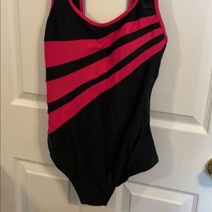 Onepiece swimsuit, brand: Roots, size: 8/28, black and pink